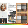 Lot de 22 marqueurs de peinture acrylique Marron Série Pro Color Pointe extra fine 0,7 mm pour peinture sur roche, verre, tasses