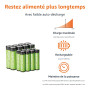 Amazon Basics Lot de 8 piles rechargeables NiMh AAA 800 mAh + lot de 8 piles rechargeables NiMh AA 2000 mAh, avec chargeur de pi