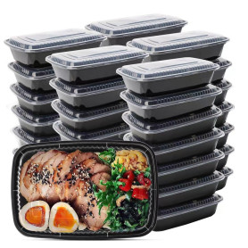 WUHUIXOZ Lot de 50 boîtes à repas de 946 ml avec couvercles, boîtes à bento jetables en plastique réutilisables, sans BPA, passe WUHUIXOZ Lot de 50 boîtes à repas de 946 ml avec couvercles, boîtes à bento jetables en plastique réutilisables, sans BPA, passe