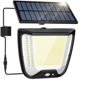 spqment Spot à Led Solaire d'Extérieur avec Détecteur de Mouvement 288 LED Lumière à Led d'Extérieur 3 Modes avec 5M de Câble IP spqment Spot à Led Solaire d'Extérieur avec Détecteur de Mouvement 288 LED Lumière à Led d'Extérieur 3 Modes avec 5M de Câble IP
