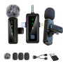 kinmaizi Microphone cravate sans fil 3 en 1, pour iPhone, Android, iPad, pour enregistrement vidéo, streaming, interview, vlog,