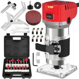 Eliofaneia Affleureuse à Bois Défonceuse Électrique 800W 10000-30000RPM, 6 Vitesses Variables 6,35 mm, Coffret de 15 Fraises à d Eliofaneia Affleureuse à Bois Défonceuse Électrique 800W 10000-30000RPM, 6 Vitesses Variables 6,35 mm, Coffret de 15 Fraises à d