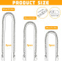 XSHAO® 9 Pcs Chaine Sac a Main, Chaîne de Rechange en Métal 80/60/ 40 cm Chaîne Sac à Main avec Boucles Pivotants pour Sac à Ban