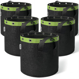 POTLAB Sac en Tissu de, 5 pièces de Sacs à Planter de, Poche à Planter en Non-tissé avec poignées pour tomates, Pommes de Terre, POTLAB Sac en Tissu de, 5 pièces de Sacs à Planter de, Poche à Planter en Non-tissé avec poignées pour tomates, Pommes de Terre,