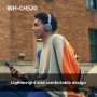 Sony WH-CH520 - Casque Bluetooth sans Fil, Multipoint, Micro intégré - jusqu'à 50 Heures d'autonomie et Charge Rapide - Rose (Re