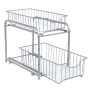 SONGMICS Organiseur de Cuisine, Étagère sous Évier, 2 Paniers Coulissants, Empilable, pour Rangement dans Placard, sous Lavabo,