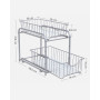 SONGMICS Organiseur de Cuisine, Étagère sous Évier, 2 Paniers Coulissants, Empilable, pour Rangement dans Placard, sous Lavabo,