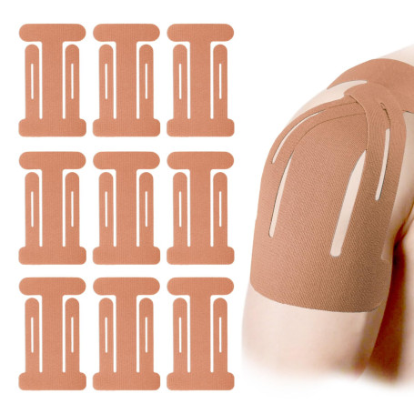 10pcs Bandes de Kinésiologie pour Épaules, Bandes Athlétiques Respirantes de Qualité Supérieure Sans Latex Prédécoupées Kinésiol