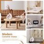 TAVADA Vase Céramique Design, Lot de 2 - Blanc pour Pampa et Fleurs Séchées - Décoration De Table Moderne pour Maison, Fête, Cen