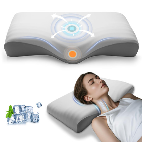 CloudNook Oreiller Orthopédique en Mousse à Mémoire de Forme – Soutien Cervical Ergonomique pour Cou & Épaules, Housse Soie Rafr