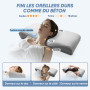 CloudNook Oreiller Orthopédique en Mousse à Mémoire de Forme – Soutien Cervical Ergonomique pour Cou & Épaules, Housse Soie Rafr