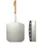 Set a pizza - LIVOO - MES149 - 1 pelle en aluminium - Manche en bois de hetre - Couteau a pizza acier inoxydable