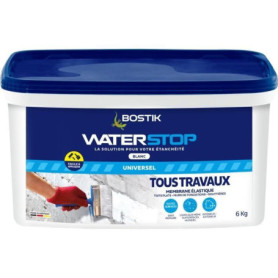 Membrane d'étanchéité - BOSTIK - Waterstop - Seau 6 kg - Réparation fuites - Blanc Membrane d'étanchéité - BOSTIK - Waterstop - Seau 6 kg - Réparation fuites - Blanc