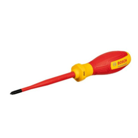 Tournevis VDE - BOSCH - PH1x100 - Isolé jusqu'a 1000 V - Élastomere thermoplastique - Ergonomique Tournevis VDE - BOSCH - PH1x100 - Isolé jusqu'a 1000 V - Élastomere thermoplastique - Ergonomique