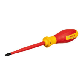 Tournevis VDE - BOSCH - PH2x125 - Isolé jusqu'a 1000 V - Élastomere thermoplastique - Ergonomique Tournevis VDE - BOSCH - PH2x125 - Isolé jusqu'a 1000 V - Élastomere thermoplastique - Ergonomique
