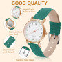 AOOSU Montre Femme, Lumineux Montre à Quartz Analogique pour Femme, Montres à la Mode Femmes Montres élégante avec Bracelet en C
