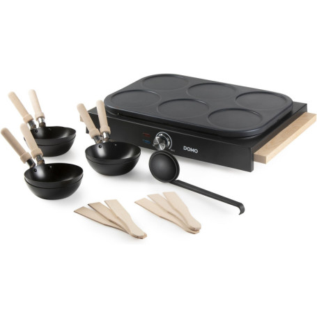 Wok party set 2-en-1 - DOMO - DO8719W - 6 personnes - Wok et Pancakes - 1000 W