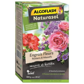 ALGOFLASH NATURASOL Engrais pour Rosiers - 800 g - Favorise la croissance et la floraison ALGOFLASH NATURASOL Engrais pour Rosiers - 800 g - Favorise la croissance et la floraison