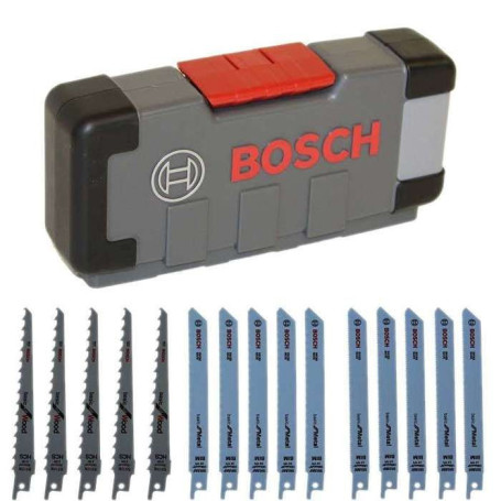 Lames de scie sauteuse - BOSCH - Wood and Metal Basic - Set de 15 pieces - Modeles S 918 AF, S 918 BF, S 617 K