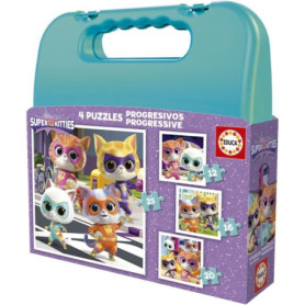 Malette puzzles progressifs - EDUCA - SuperKitties - 12+16+20+25 pieces Malette puzzles progressifs - EDUCA - SuperKitties - 12+16+20+25 pieces