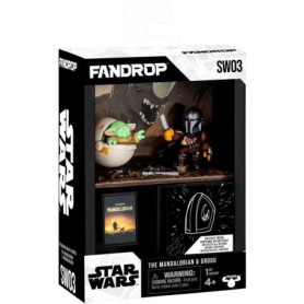 Figurine - FANDROP x STAR WARS - Mandalorian & Grogu - Vitrine avec scene culte + mini affiche - 18 cm Figurine - FANDROP x STAR WARS - Mandalorian & Grogu - Vitrine avec scene culte + mini affiche - 18 cm