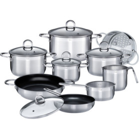 Batterie de cuisine - Induction - GSW - ALARA - Acier inoxydable massif 18/10 - 14 pieces Batterie de cuisine - Induction - GSW - ALARA - Acier inoxydable massif 18/10 - 14 pieces