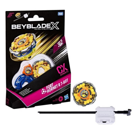 Beyblade X Starter Pack Fort Hornet R 7-60T CX, toupie Takara Tomy de type équilibre, toupies de compétition, des 8 ans