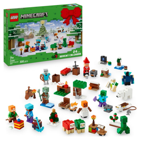 LEGO Minecraft 21280 Le Calendrier de l'Avent 2025 - Jeu de Noël pour Gamer des 7 ans