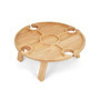 Plateau apéritif - LIVOO - MES150 - Bois d'hévéa - Plateau séparateur - 4 encoches pour verres - Pieds pliables
