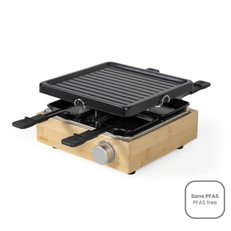 Appareil a raclette 4 personnes - LIVOO - DOC311 - 800W - 4 personnes - Plateau grill amovible antiadhésif - Thermostat ajustabl