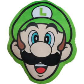 Coussin 3D - MARIO BROS - Visage Luigi - Microfibre - 40 cm Coussin 3D - MARIO BROS - Visage Luigi - Microfibre - 40 cm