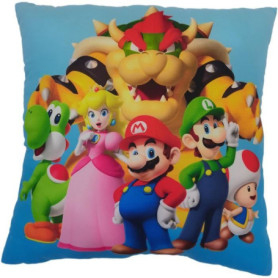 Coussin double face - Carré - MARIO BROS - Mario et ses amis - Microfibre - 40 x 40 cm Coussin double face - Carré - MARIO BROS - Mario et ses amis - Microfibre - 40 x 40 cm