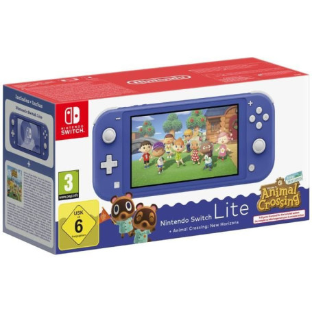 Console portable Nintendo Switch Lite  Bleu + Animal Crossing: New Horizons (Téléchargement)