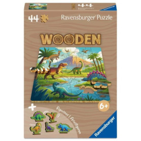 Les dinosaures - Puzzle bois 44 pieces Les dinosaures - Puzzle bois 44 pieces