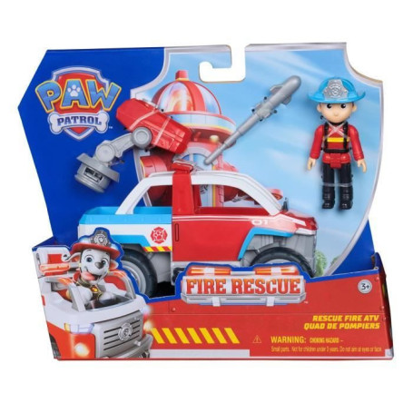 Paw Patrol -Figurine Ryder + véhicule - des 3 ans - Fire Rescue - La Pat'Patrouille