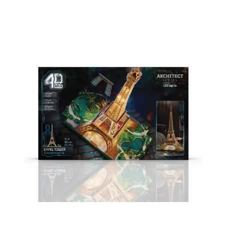 4D Build - Puzzle 3D - Tour Eiffel lumineuse - 252 pieces - 90cm - des 12 ans