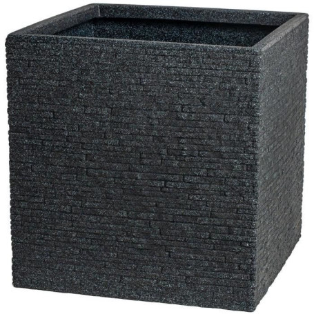 Pot de fleur - STRATA - L - Carré - Slate - 38cm SQ x 39cm H - Couleur Cendres