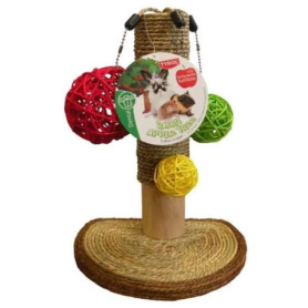 Accessoire rongeur - TYROL - Arbre a lapin - Pommier - 14 x 19 x 26 cm - Bois, jonc de mer, boules vignes, fixation cage Accessoire rongeur - TYROL - Arbre a lapin - Pommier - 14 x 19 x 26 cm - Bois, jonc de mer, boules vignes, fixation cage
