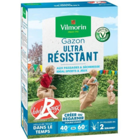 Semences de gazon VILMORIN - Ultra Résistant boite de 1kg- Label Rouge - Résistant aux piétinements Semences de gazon VILMORIN - Ultra Résistant boite de 1kg- Label Rouge - Résistant aux piétinements