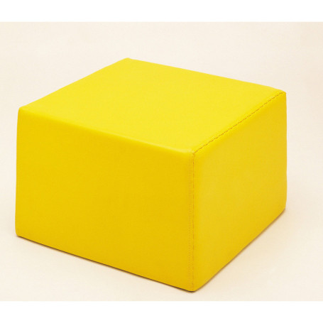 Pouf carré jaune en PVC
