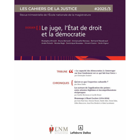 Les Cahiers de la justice 3/2025 - Justice et démocratie