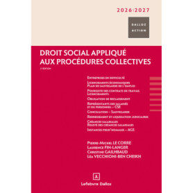 Droit social appliqué aux procédures collectives 2026/2027. 2e éd. Droit social appliqué aux procédures collectives 2026/2027. 2e éd.
