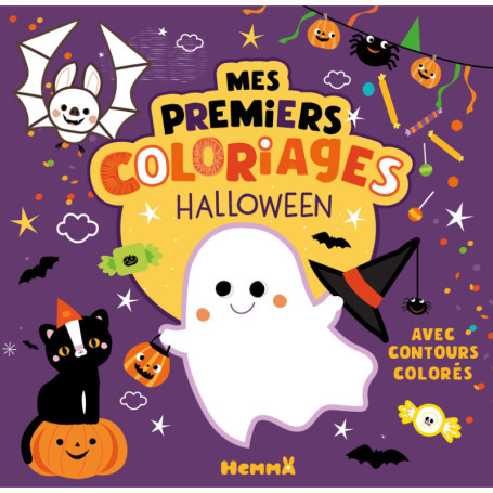 Mes premiers coloriages avec contours colorés - Halloween