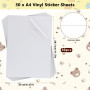 20 Feuilles A4 Papier Autocollant Imprimante Transparentes, A4 Papier Transparent Imprimable Feuille Autocollante en Vinyle pour