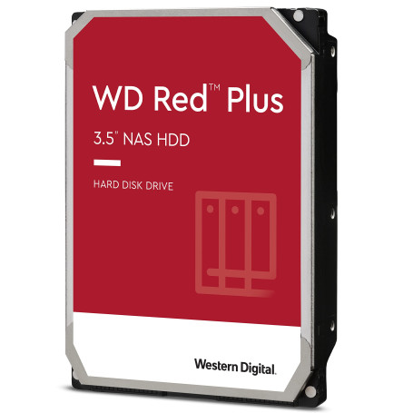 WD Red Plus Disque Dur Interne NAS 3,5" 12 to – Classe 7200 TR/Min, SATA 6 Go/s, CMR, 256 Mo de Cache
