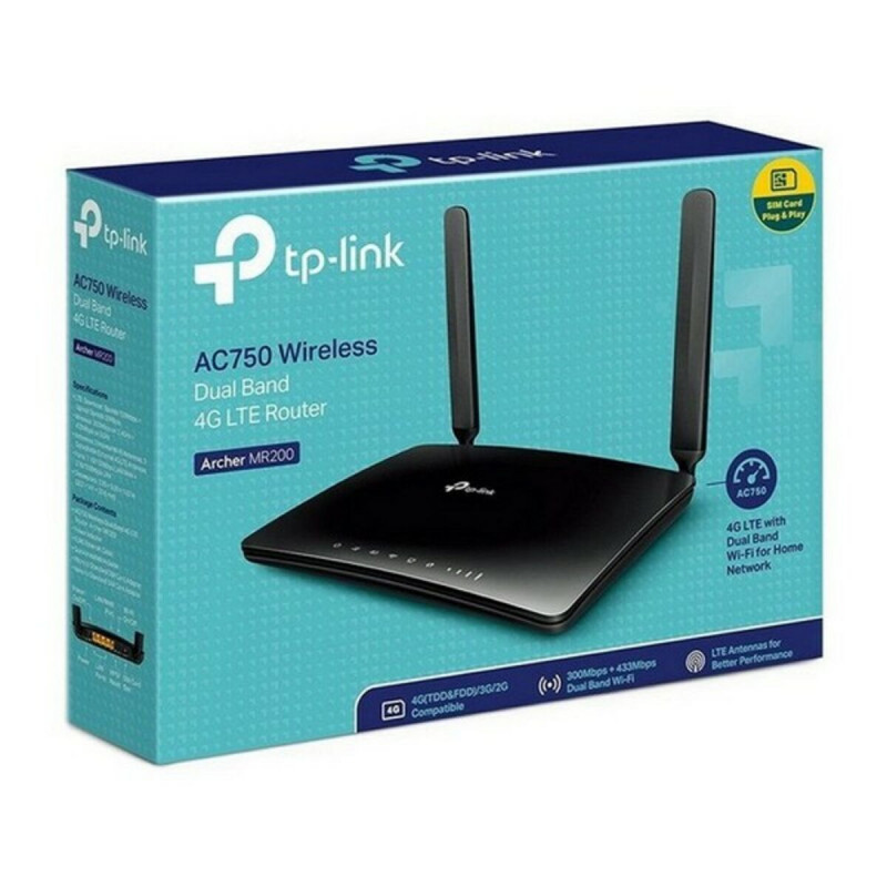 Image secondaire de Tp-Link Archer MR200 routeur sans fil Fast Ethernet Bi-bande (2,4 GHz / 5 GHz) 4G Noir