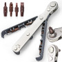OSDUE Cliquet Tournevis, Tournevis Magnétique Mini Clé à Cliquet 1/4 Entraînement 1/4" à Couple Elevé Mini Décalé Réversible à C