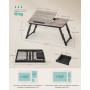 SONGMICS Table de Lit, pour Ordinateur Portable Jusqu’à 15,6 Pouces, Angle et Hauteur Réglables, Pliable, avec Tiroir, pour Trav