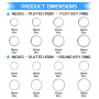 JTAREA 2Types 80Pièces Anneau Porte Clé Assortiment Kit 8Tailles 15mm 20mm 25mm 28mm 30mm 32mm 35mm 38mm Porte-Clés Rond Anneaux