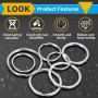 JTAREA 2Types 80Pièces Anneau Porte Clé Assortiment Kit 8Tailles 15mm 20mm 25mm 28mm 30mm 32mm 35mm 38mm Porte-Clés Rond Anneaux
